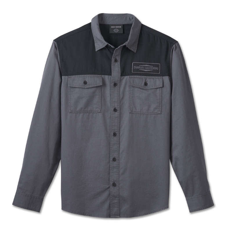 Stacked Bar & Shield Long Sleeve Shirt - L
