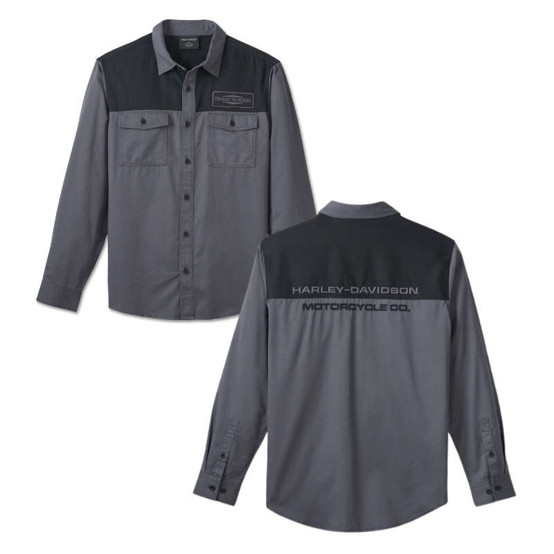 Stacked Bar & Shield Long Sleeve Shirt - L