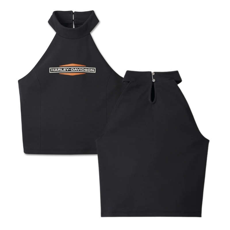 Women's Stacked Bar & Shield Halter - L