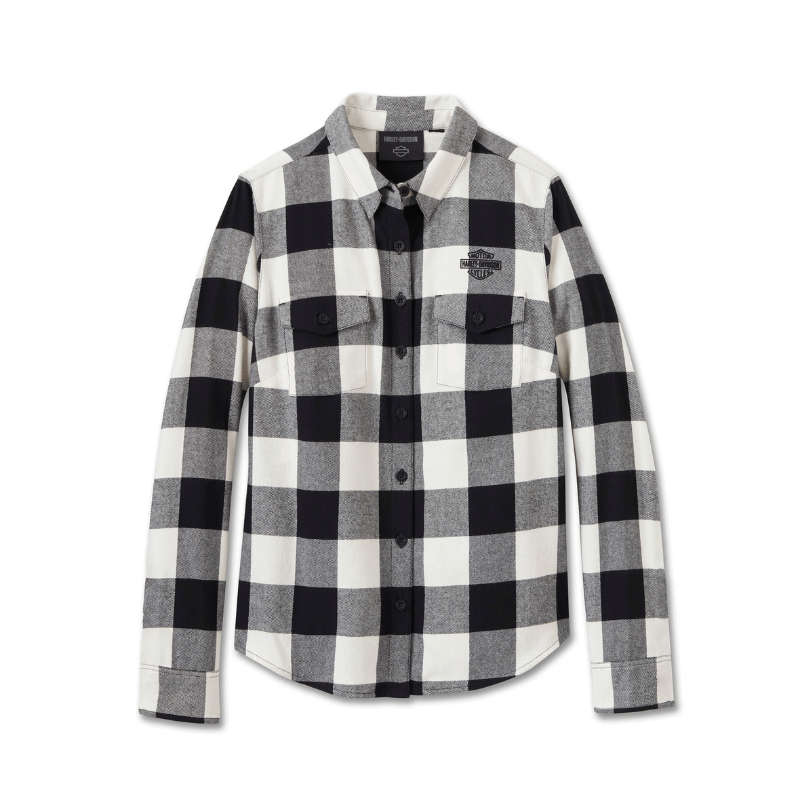 Women's Retro Long Sleeve Flannel Shirt - XL