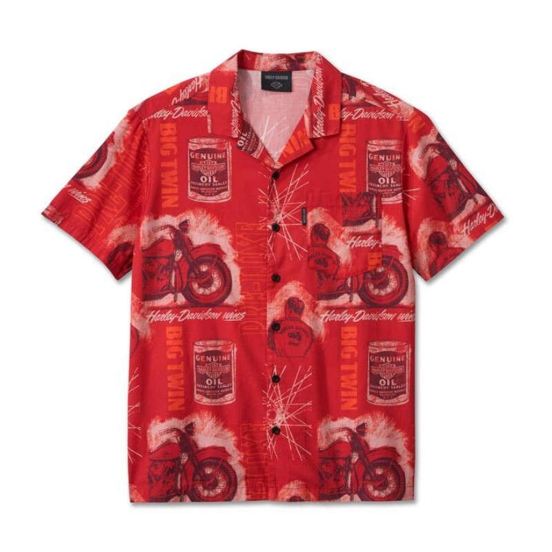 Men's Roaring Aloha Short Sleeve Shirt - L