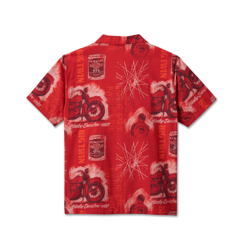 Men's Roaring Aloha Short Sleeve Shirt - L