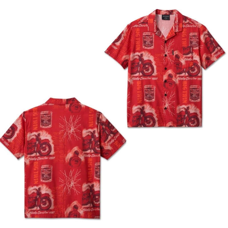 Men's Roaring Aloha Short Sleeve Shirt - L