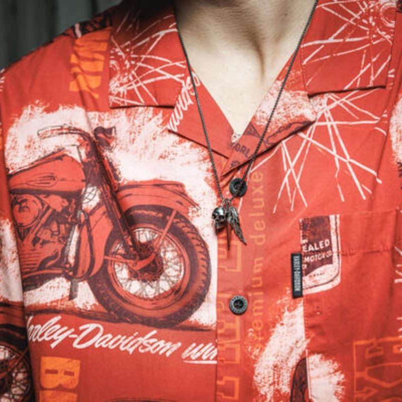 Men's Roaring Aloha Short Sleeve Shirt - L