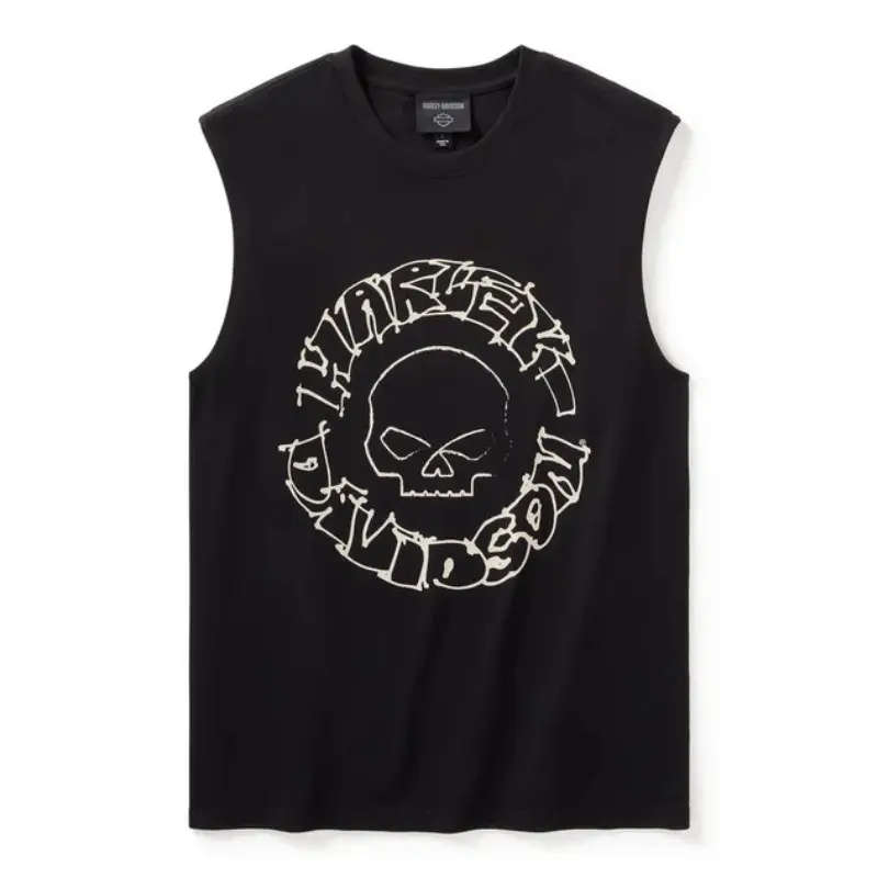 Willie G Circle Skull Sketch Art Muscle Tee - XL