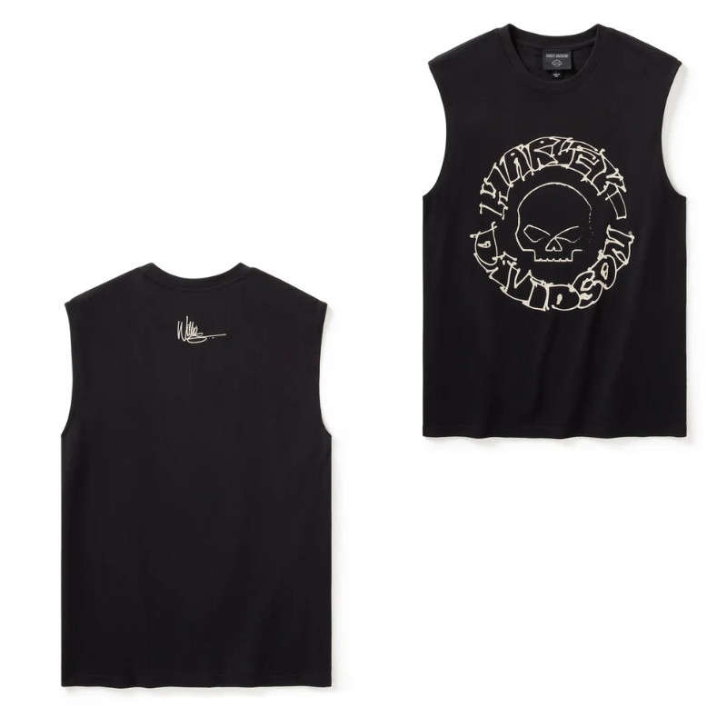 Willie G Circle Skull Sketch Art Muscle Tee - XL
