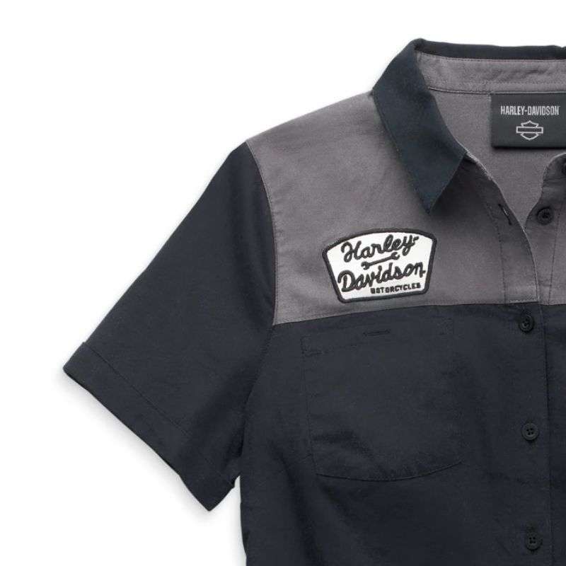 Women's Modern Mechanic colourblock Shirt - M