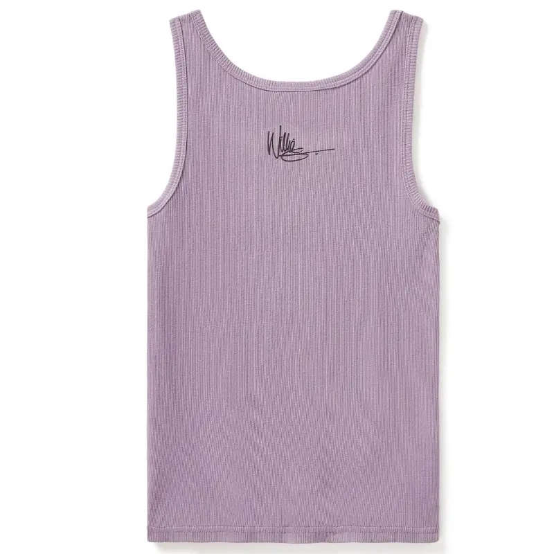 Women's Willie G Circle Skull Sketch Art Ribbed Tank - L