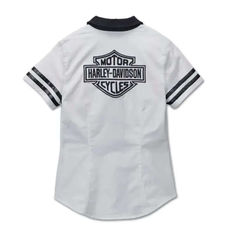 Women's Bar & Shield Zip Front Shirt - S