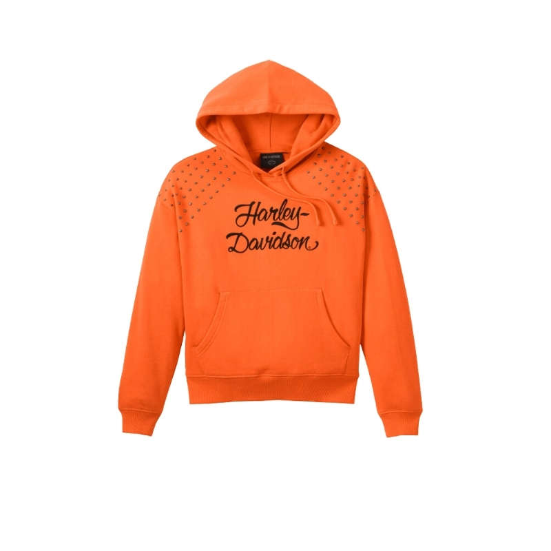 Women's Studded Out Pull Over Hoodie - L