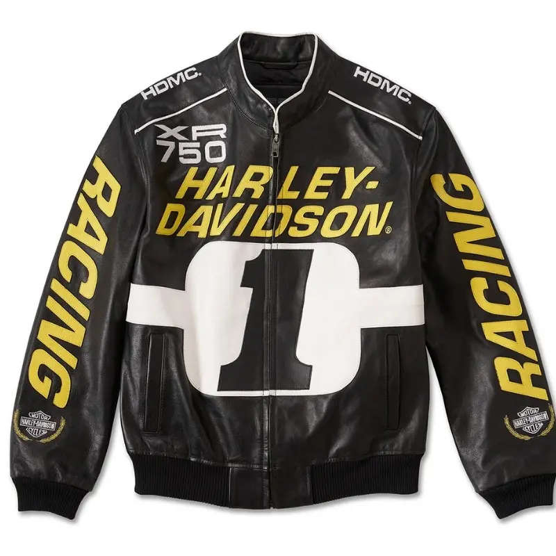 Men's Start Your Engines Leather Racing Jacket - 4XL