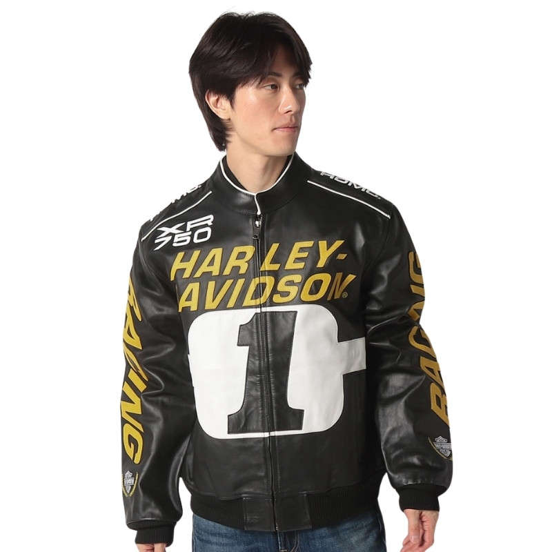 Men's Start Your Engines Leather Racing Jacket - 4XL