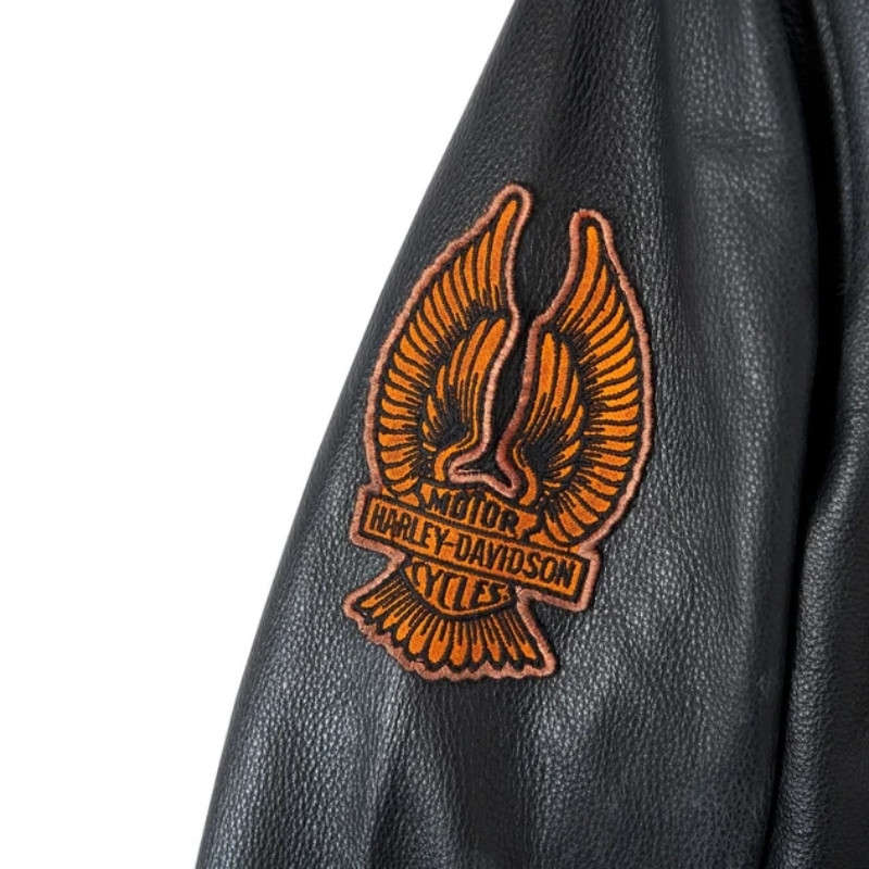 Men's Burning Eagle Leather Jacket - 4XL
