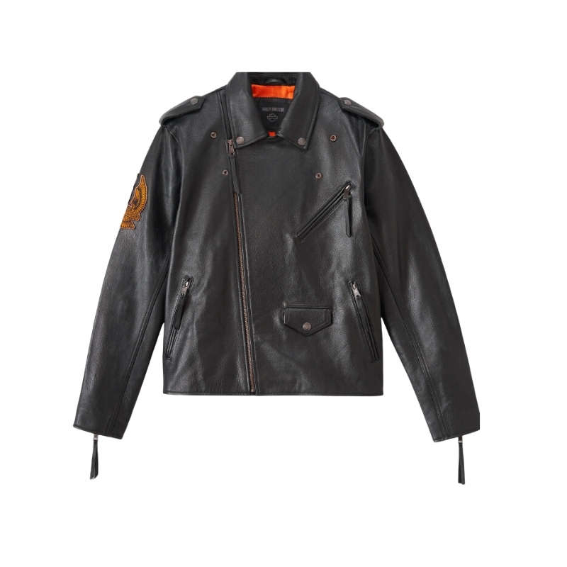 Men's Burning Eagle Leather Jacket - 4XL