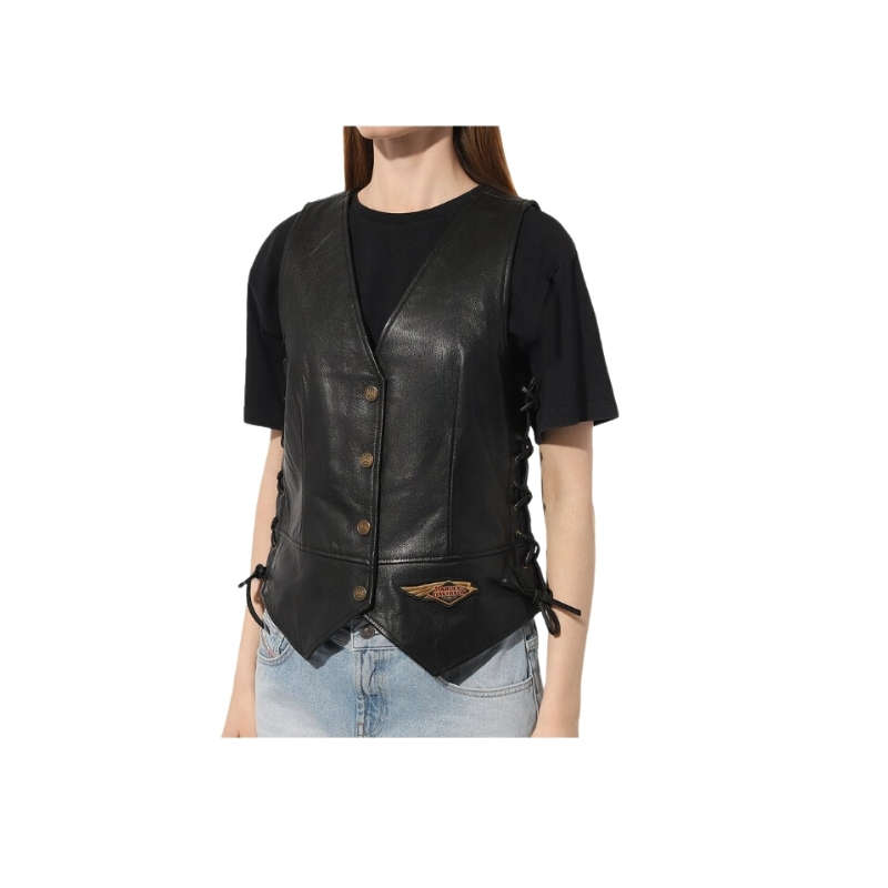 Womens 120th Anniversary Laced Side Leather Vest - XL