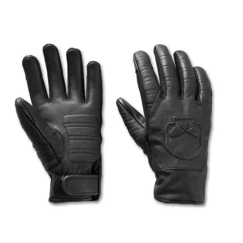 Willie G Skull Graphic Leather Riding Gloves - 2XL