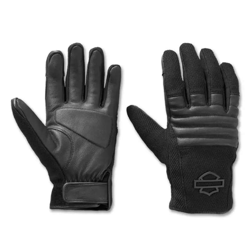 Men's H-D Dyna Knit Leather Riding Gloves - M