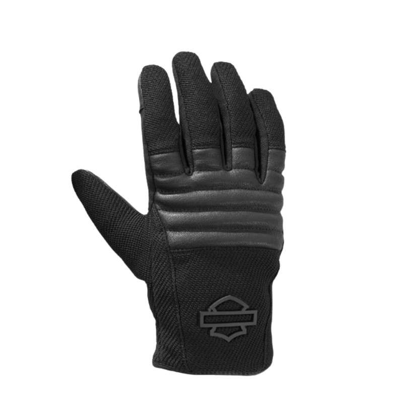 Men's H-D Dyna Knit Leather Riding Gloves - M