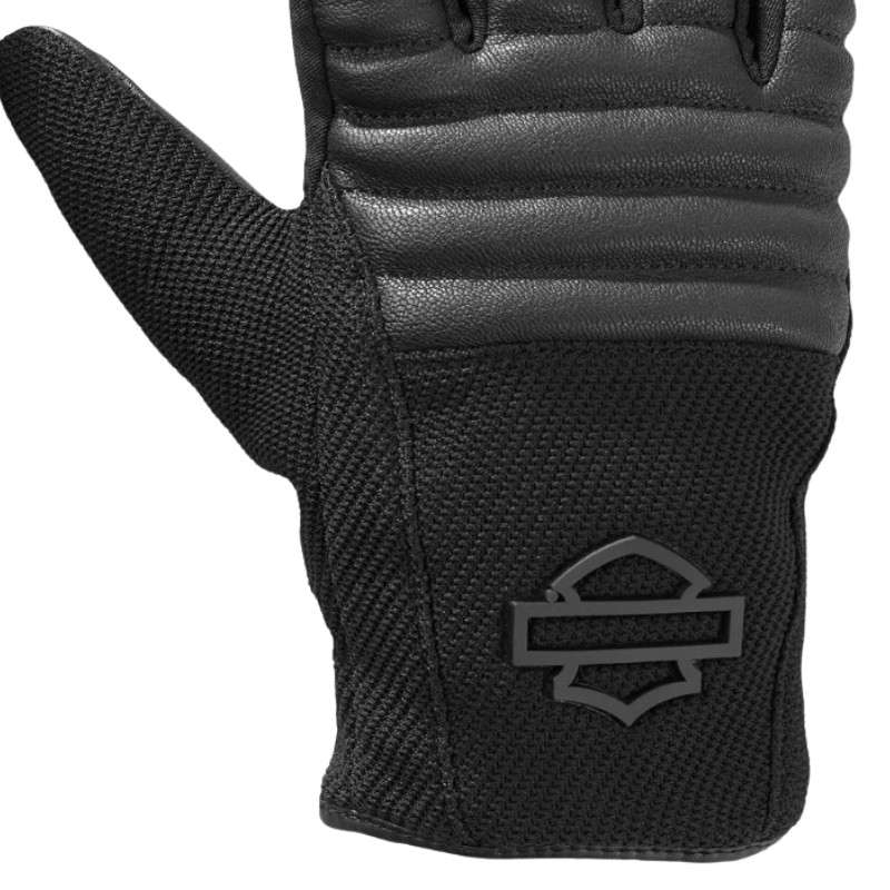 Men's H-D Dyna Knit Leather Riding Gloves - M