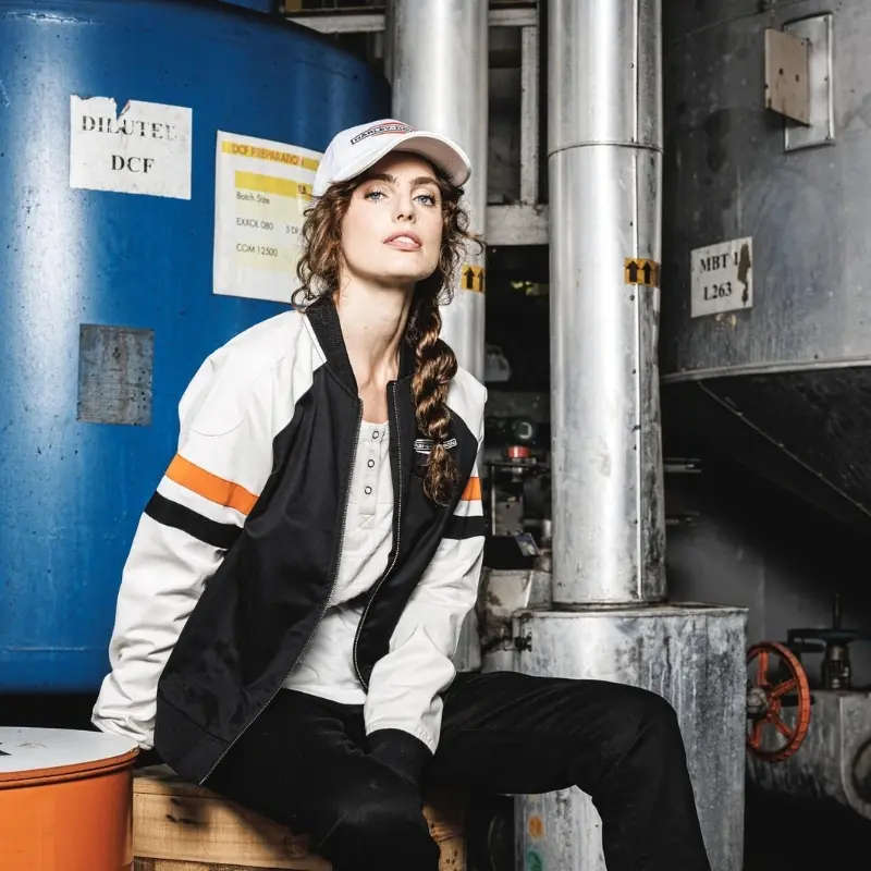 Women's Stacked Bar & Shield Bomber Jacket - L