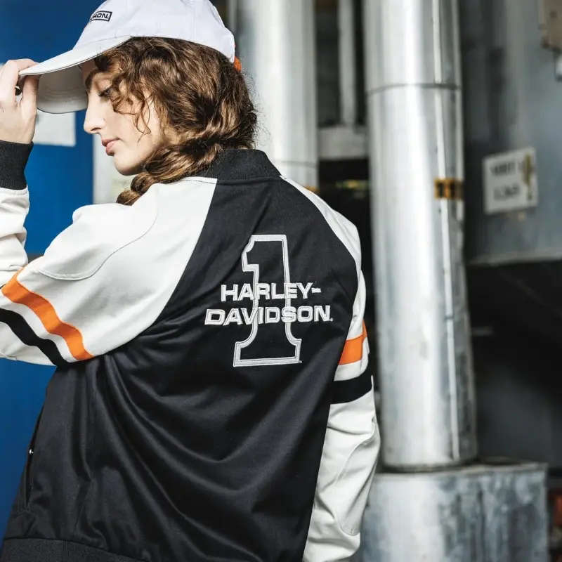 Women's Stacked Bar & Shield Bomber Jacket - L