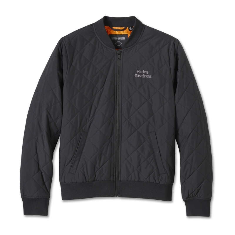 Women's Old English Rose Quilted Bomber - L