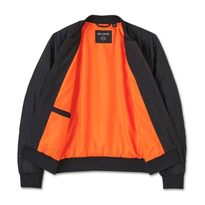 Women's Old English Rose Quilted Bomber - L