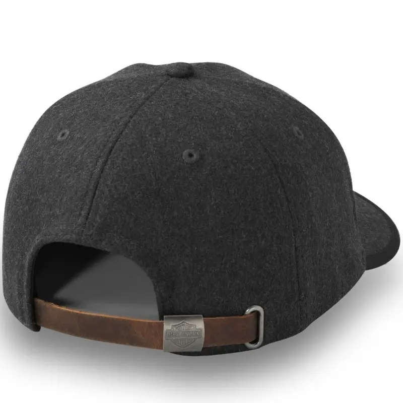 Bar & Shield Wool Strapback Cap