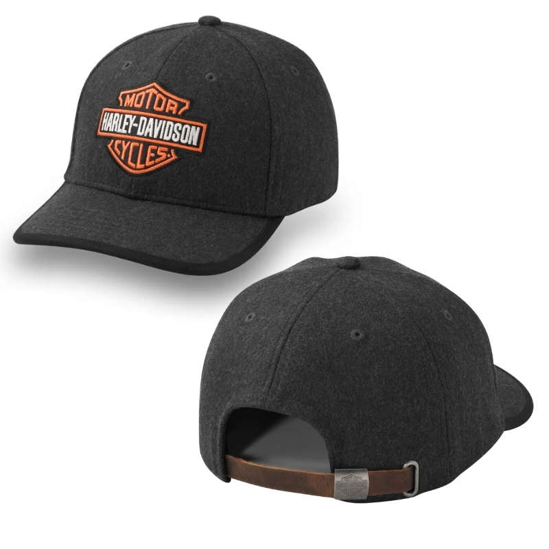 Bar & Shield Wool Strapback Cap