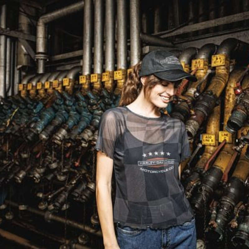 Women's Stacked Bar & Shield Ponytail Cap