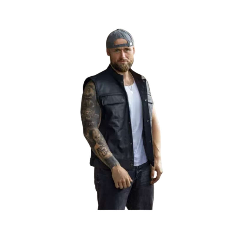Men's Foster Leather Vest - 2XL