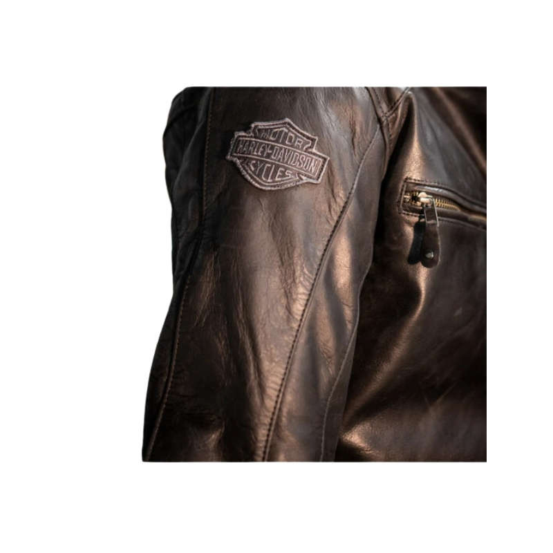 Men's Reflective Skull Leather Jacket - L