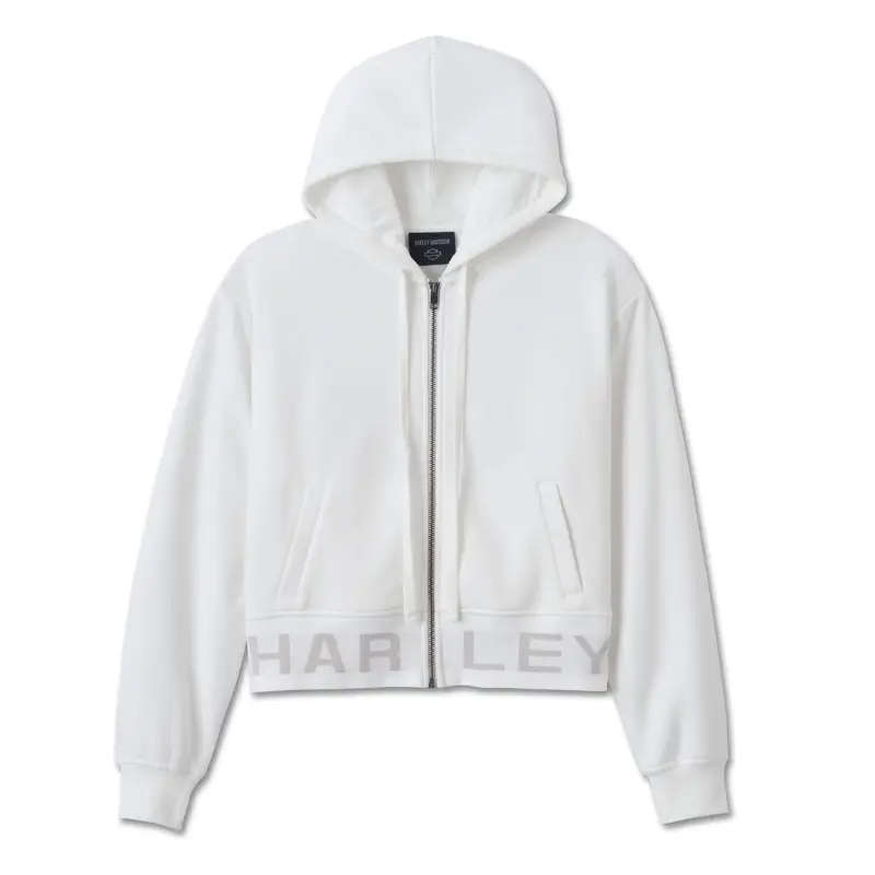 Women's Cropped Full Zip Hoodie - XL