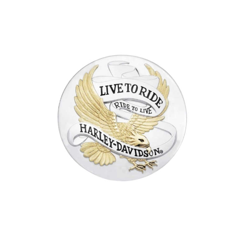 Live To Ride Eagle Gold Adhesive Medallion
