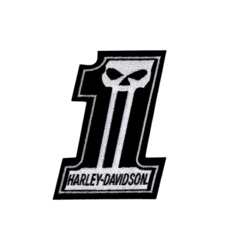 Dark Custom #1 Skull Small Emblem Sew-On Patch