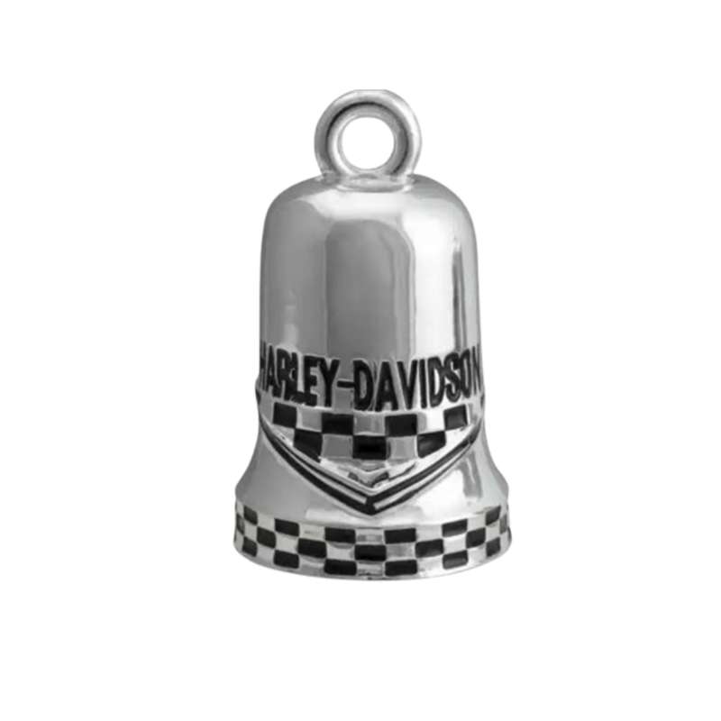 Checkered Racing Flag Ride Bell  Silver Finish