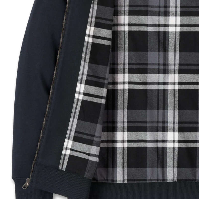 Men's Bar & Shield Plaid Lined Zip-Up Hoodie - XL