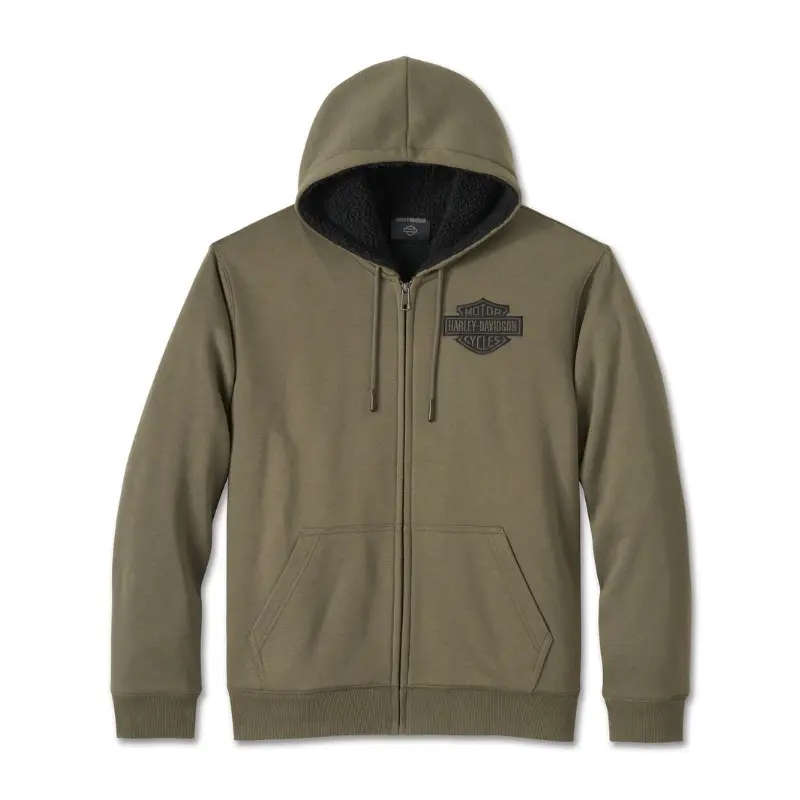 Bar & Shield Sherpa Full Zip Hoodie - L