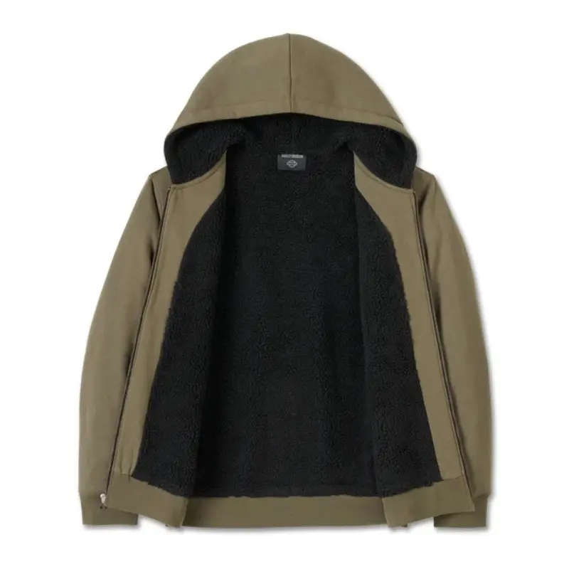 Bar & Shield Sherpa Full Zip Hoodie - L