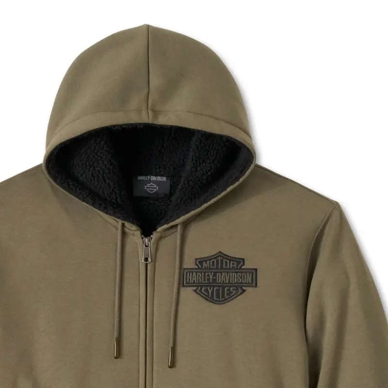 Bar & Shield Sherpa Full Zip Hoodie - L