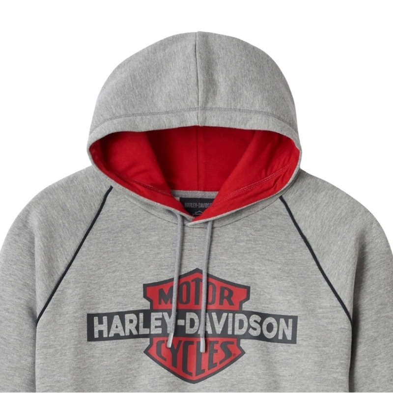 Men's Bar & Shield Contrast Pullover Hoodie - colourblock - XL