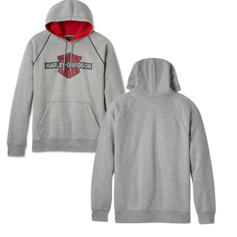 Men's Bar & Shield Contrast Pullover Hoodie - colourblock - XL