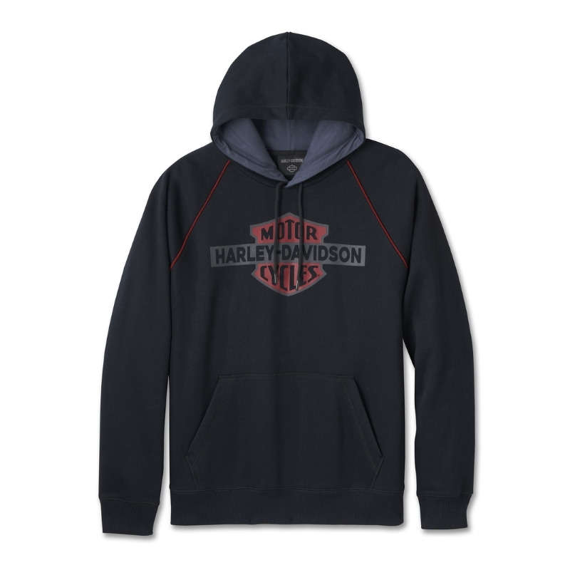 Men's Bar & Shield Contrast Pullover Hoodie - colourblock - 3XL