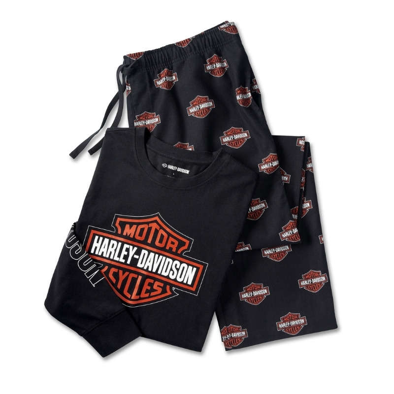 Men's Bar & Shield Long Sleeve Pajama Set - L