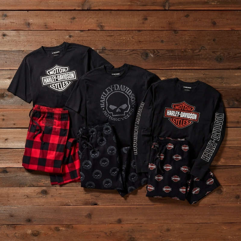 Men's Bar & Shield Long Sleeve Pajama Set - L