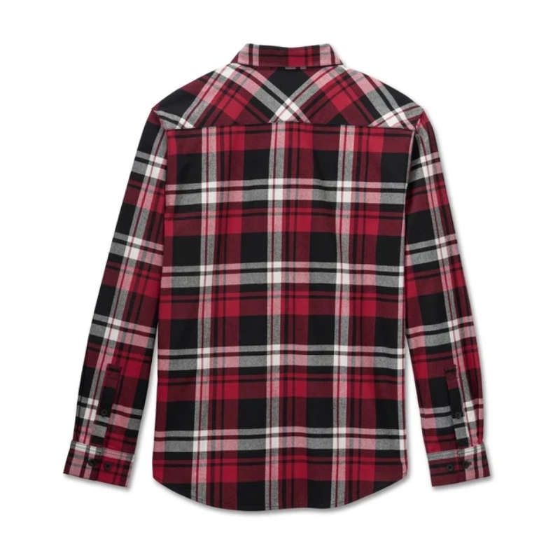 Men's Bar & Shield Flannel Shirt - Plaid - M