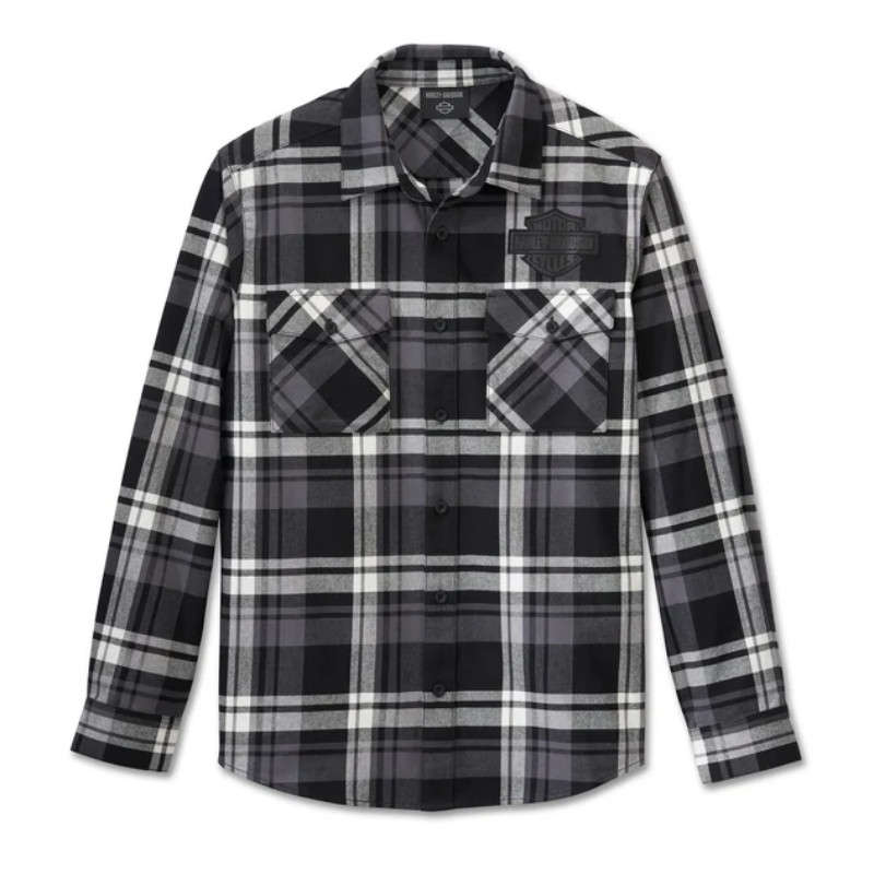 Men's Bar & Shield Flannel Shirt - Plaid - L