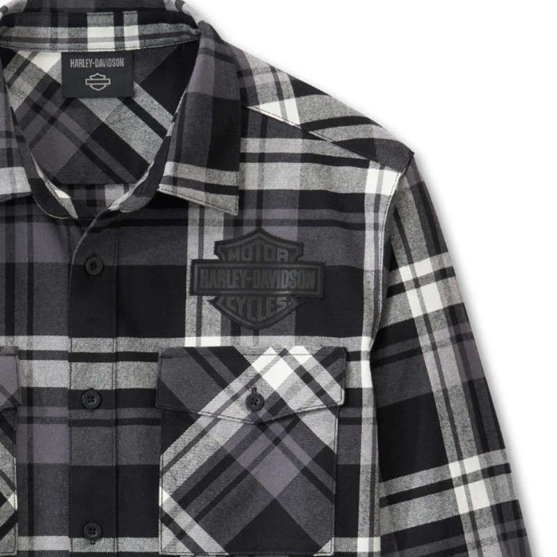 Men's Bar & Shield Flannel Shirt - Plaid - L