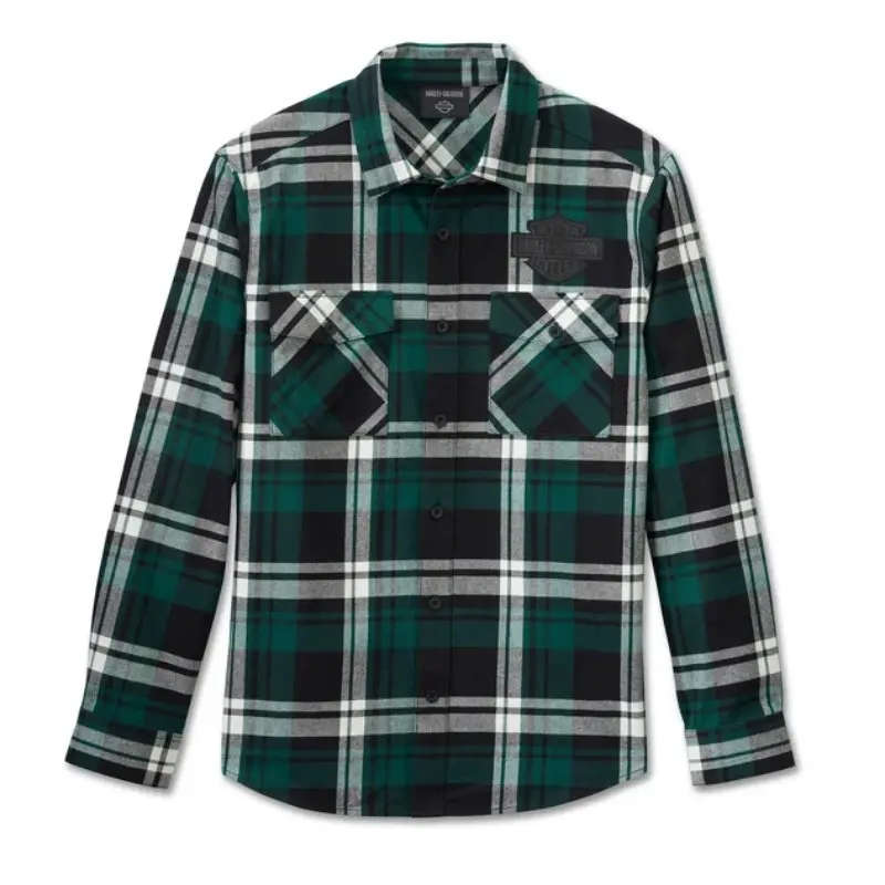 Men's Bar & Shield Flannel Shirt - Plaid - XL