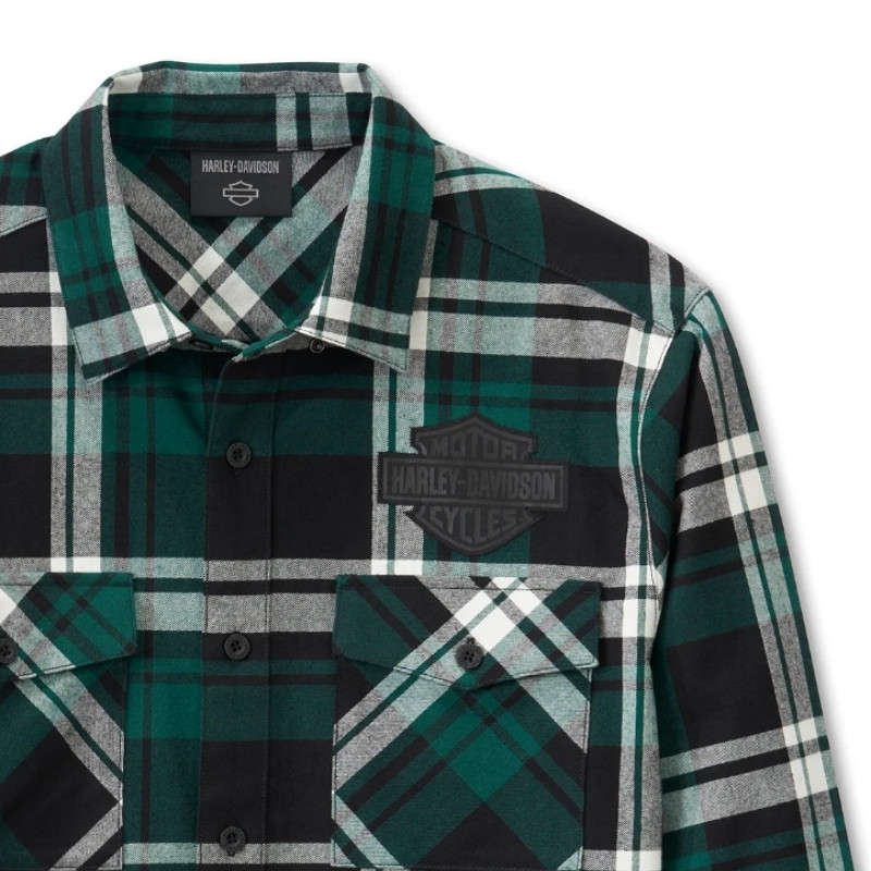 Men's Bar & Shield Flannel Shirt - Plaid - XL